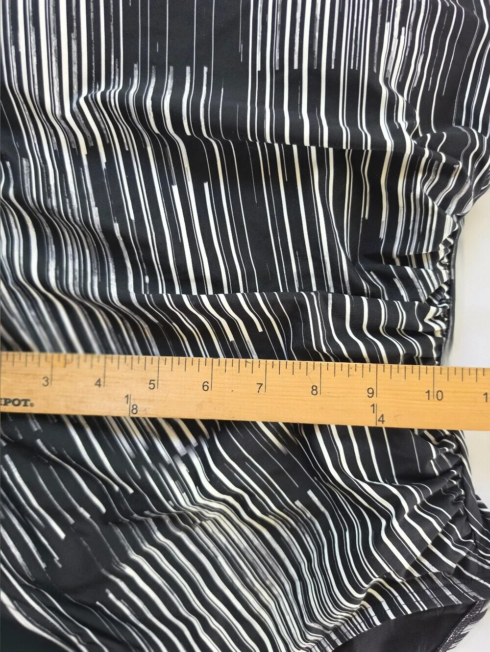 Calvin Klein Black & White Striped High-Neck One-Piece Swimsuit